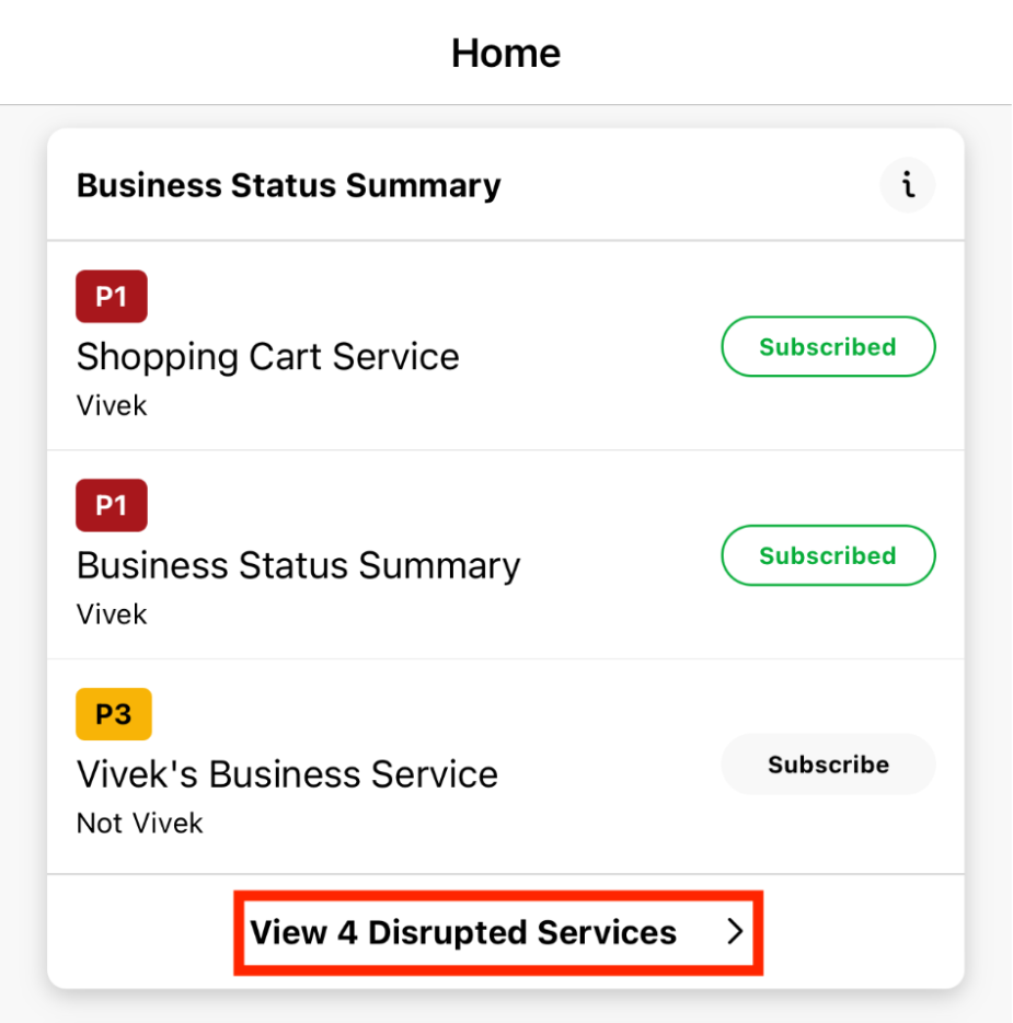 View all disrupted business services