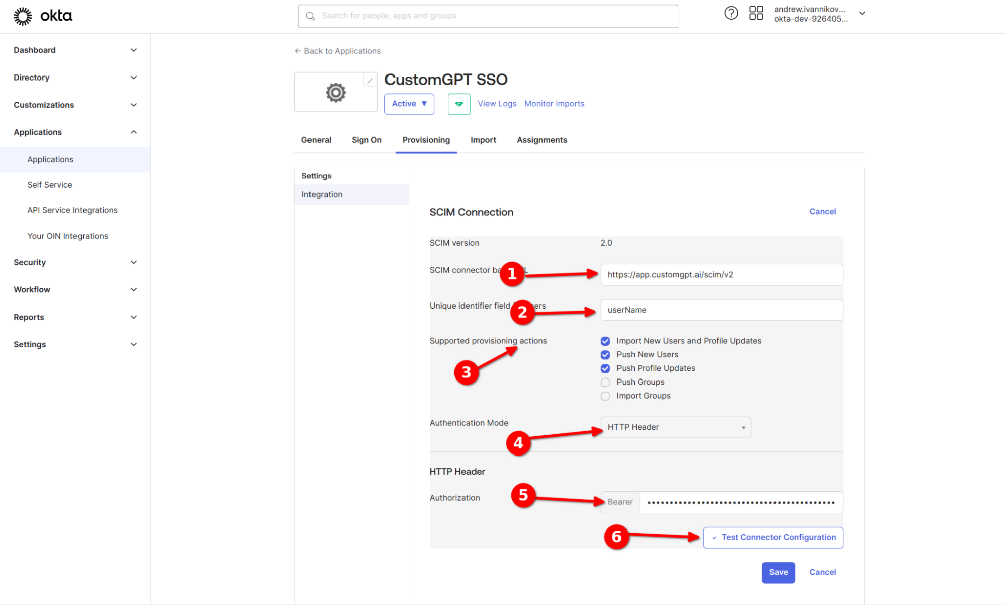 CustomGPT API token