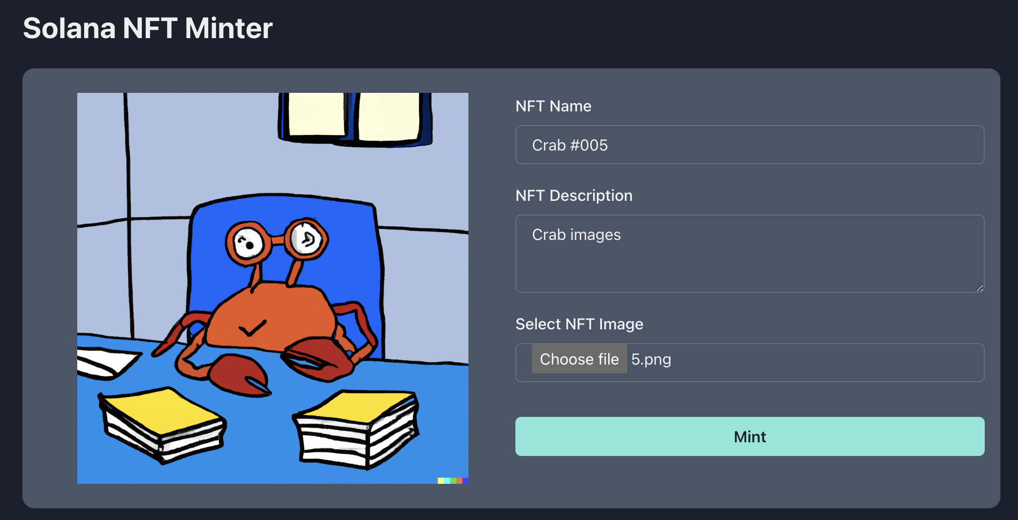 Solana NFT Minter