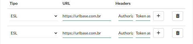 O primeiro webhook cadastrado irá enviar as informações para o endpoint de cadastro de ocorrência por coleta, e o segundo para o cadastro de ocorrência por frete