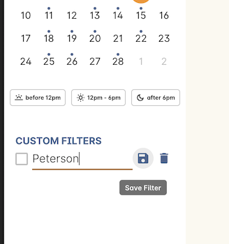 Figure 377. Give your filter a name, then click the Save icon