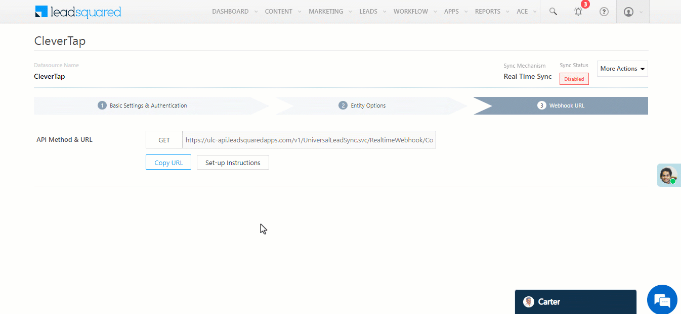 Copy Webhook URL