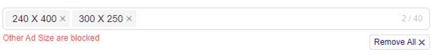 **Remove selected Ad Size options**