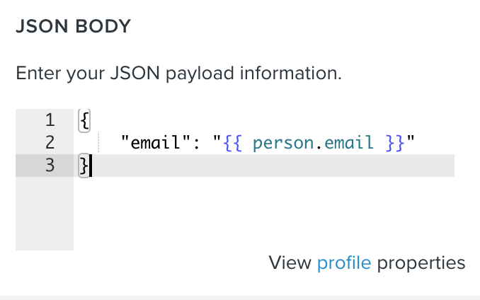 Example of a JSON payload for a webhook