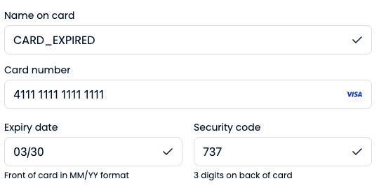 Card Expired Test Example