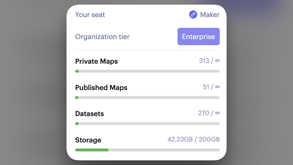 Your seat, tier, and storage capacity are now available at a glance.