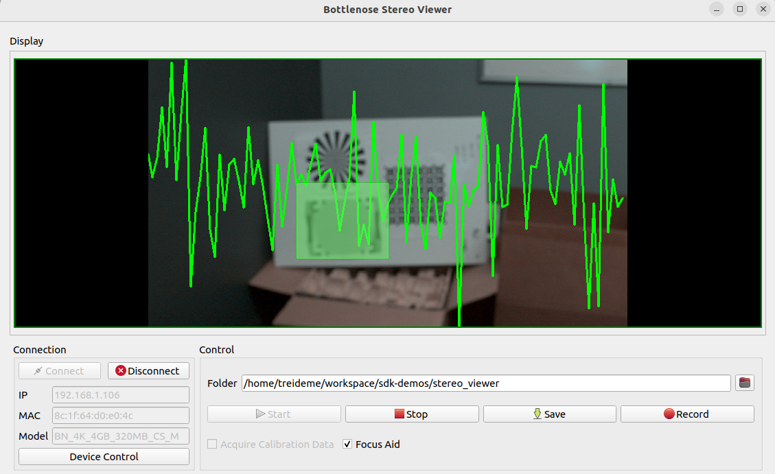 Focus Aid enabled in Stereo Viewer, Highlight of the Object of Interest Shown