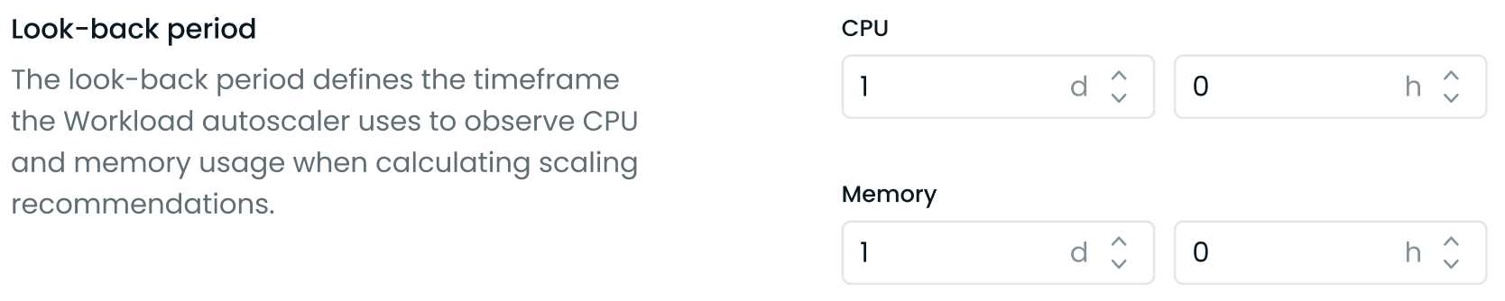 Look-back period in Advanced Settings