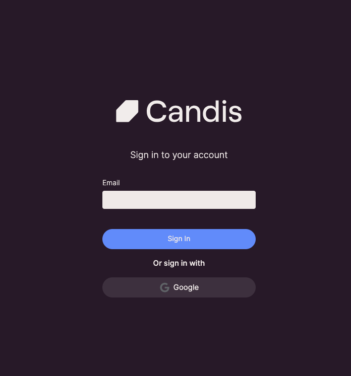 Candis Login Page