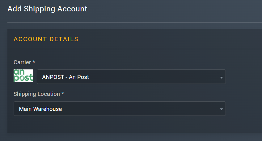 Entering account details
