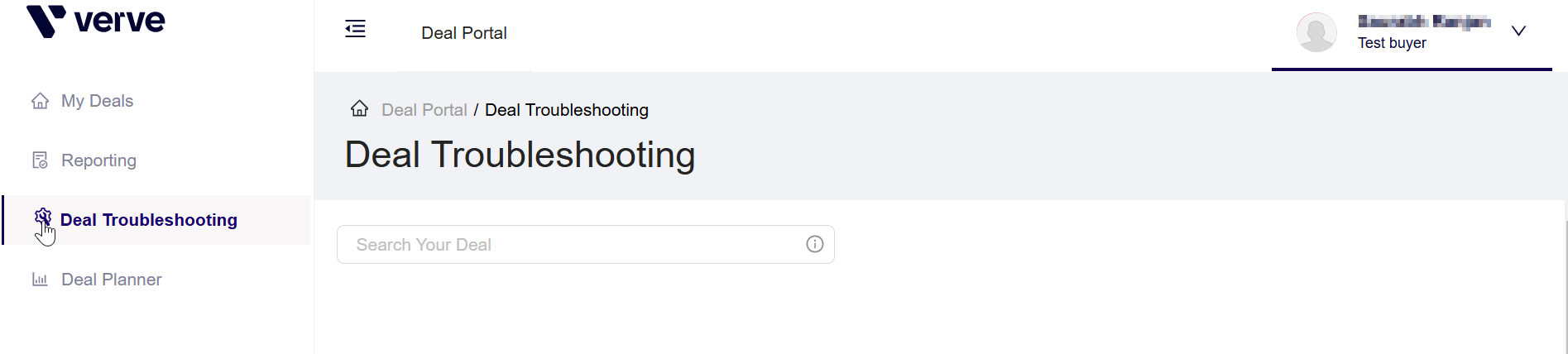 **Click Deal Troubleshooting menu on the left navigation**