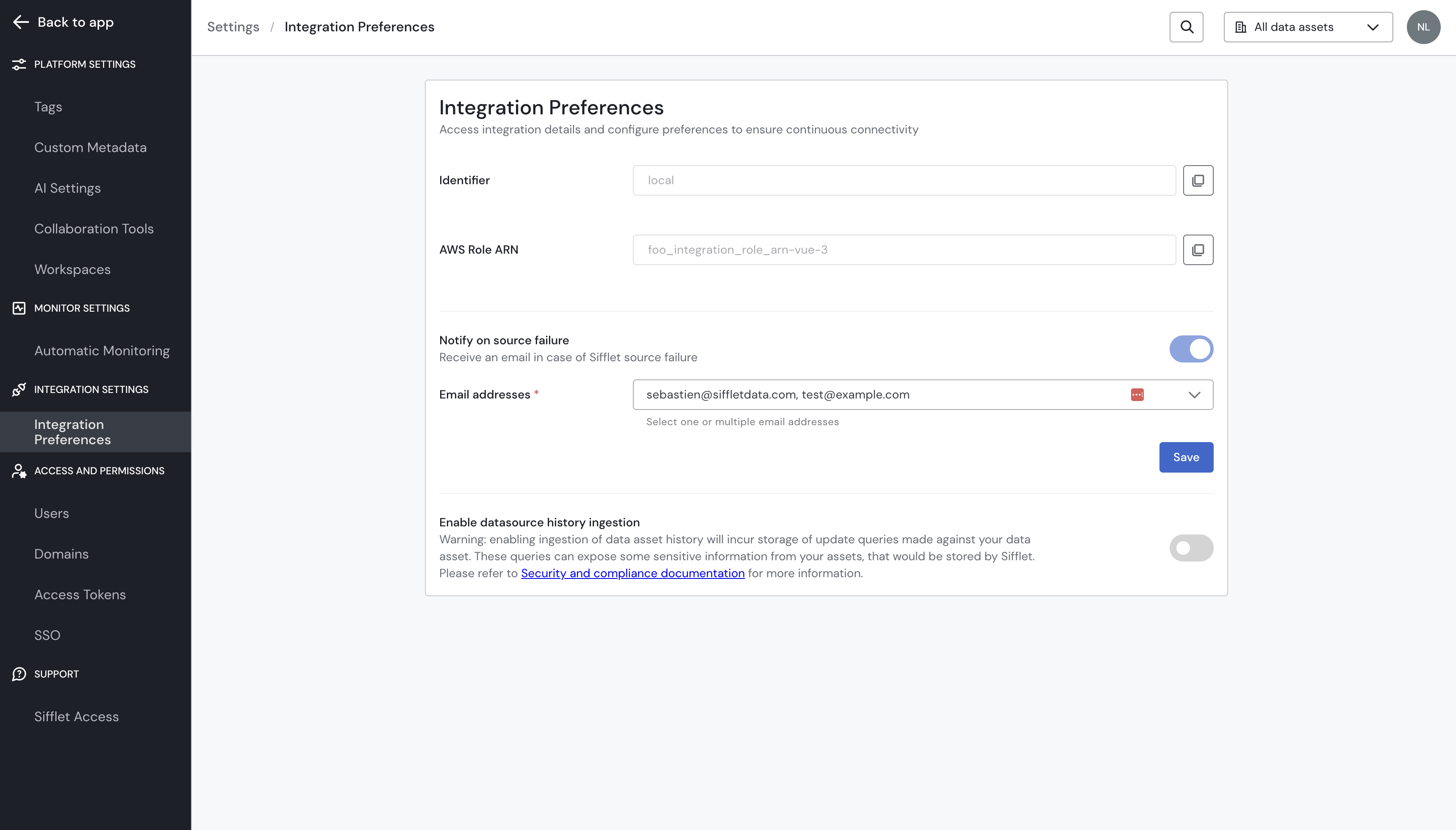 Enabling the feature.