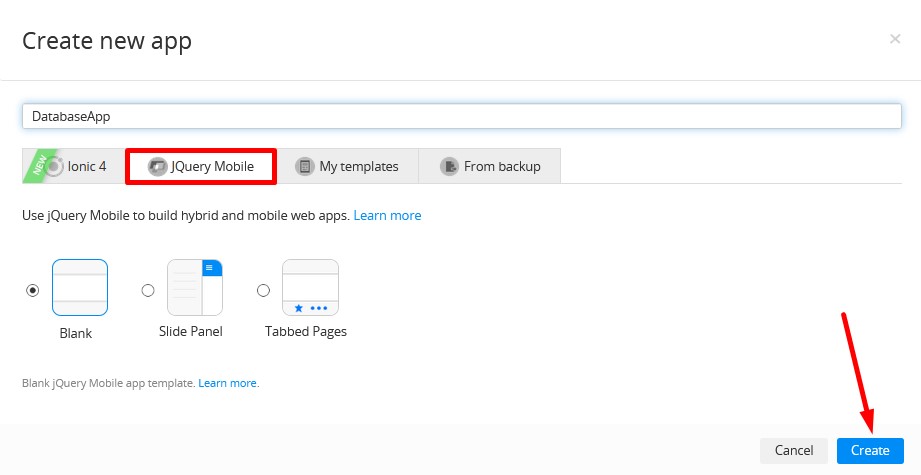 Create App.jpg Creating new app