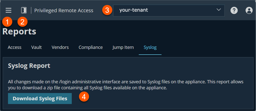 Syslog page