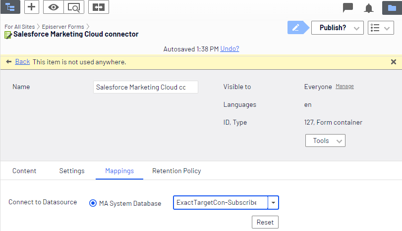 Screenshot of the Mappings tab where showing a subscriber added to the all-subscribers list upon form submission