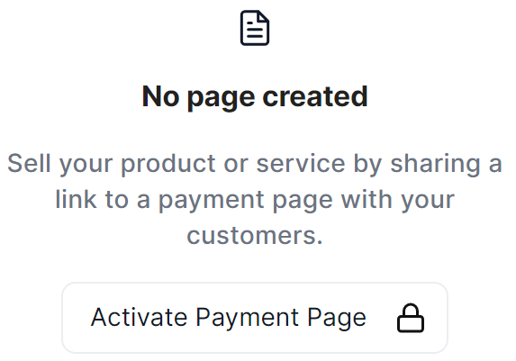 **Activate Payment Page** button.