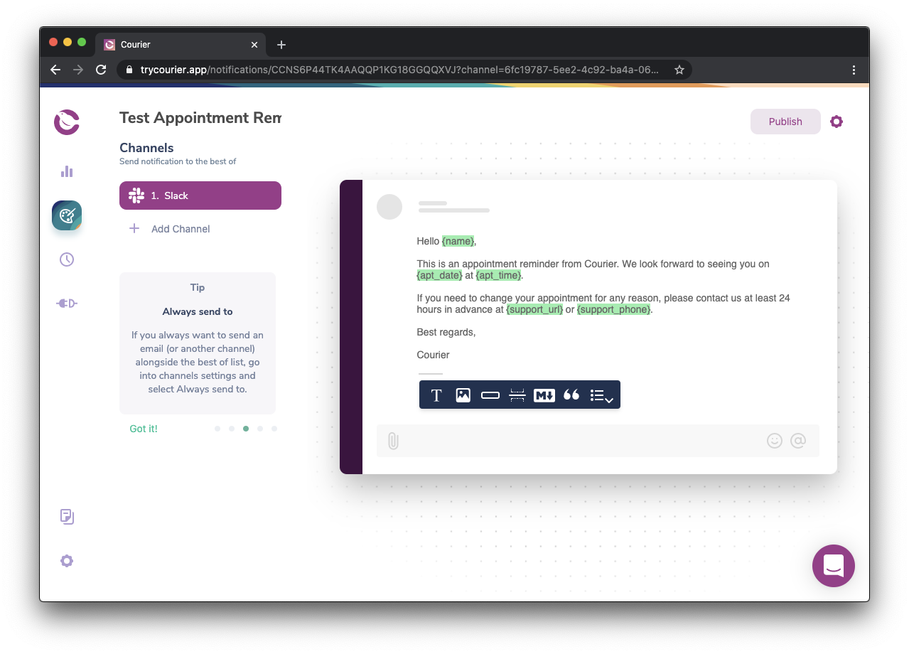 Courier Notification (Slack) Template with example.png