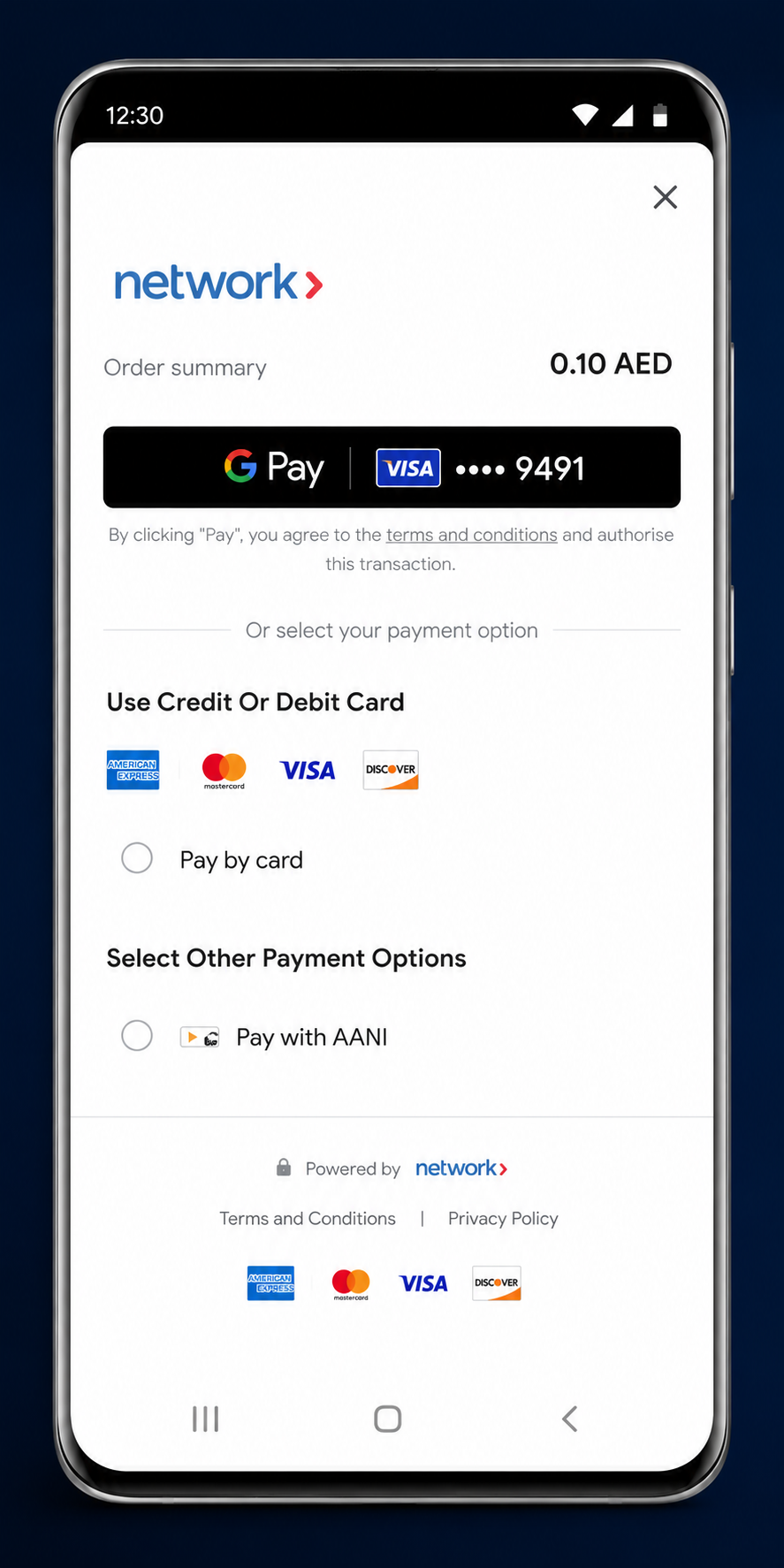 Unified google pay screen showing all payment options with the latest android sdk release. 