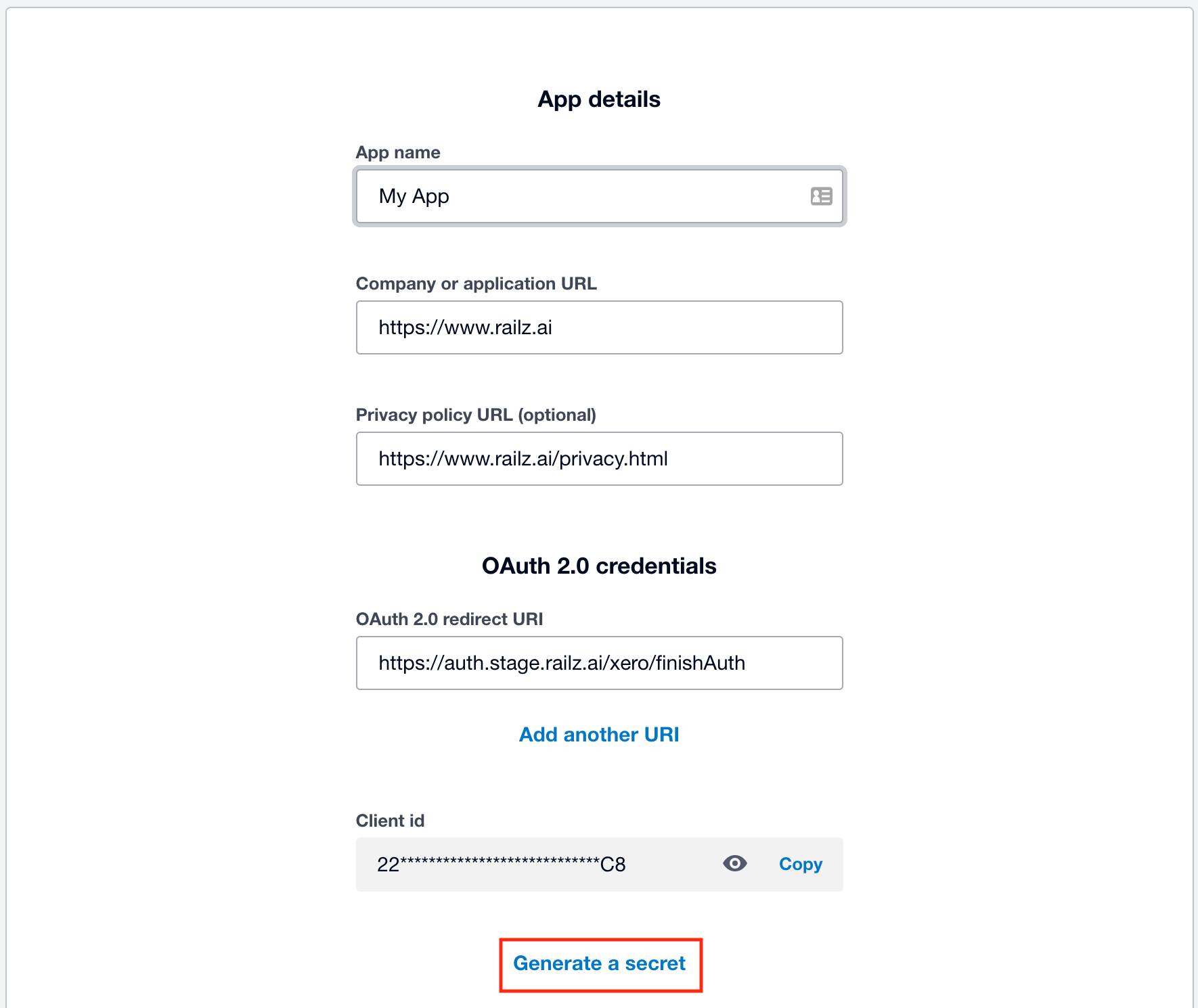 Xero - Gen Key.png Xero - App Keys. Click to Expand.