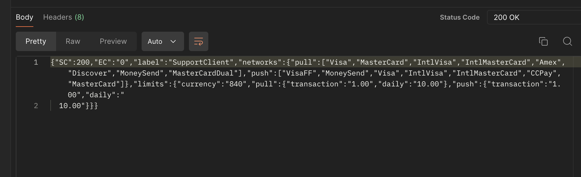 Retrieve Client Response