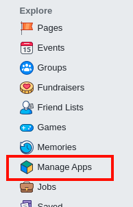 Figure 2.1a: Menu entry for Manage Apps