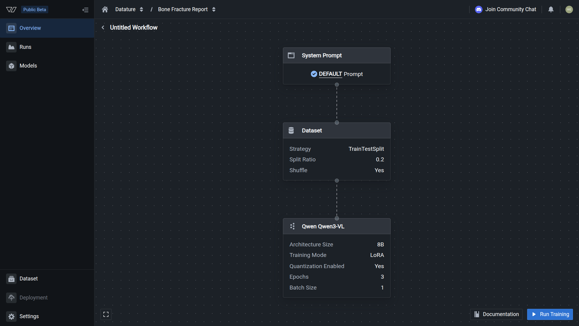 Open the run configuration dialog