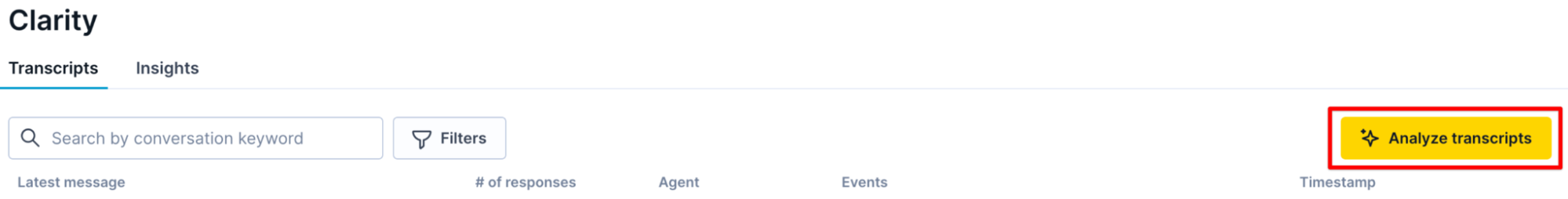Click the Analyze Transcripts button.