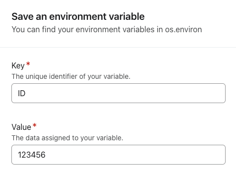 Save an environment variable page