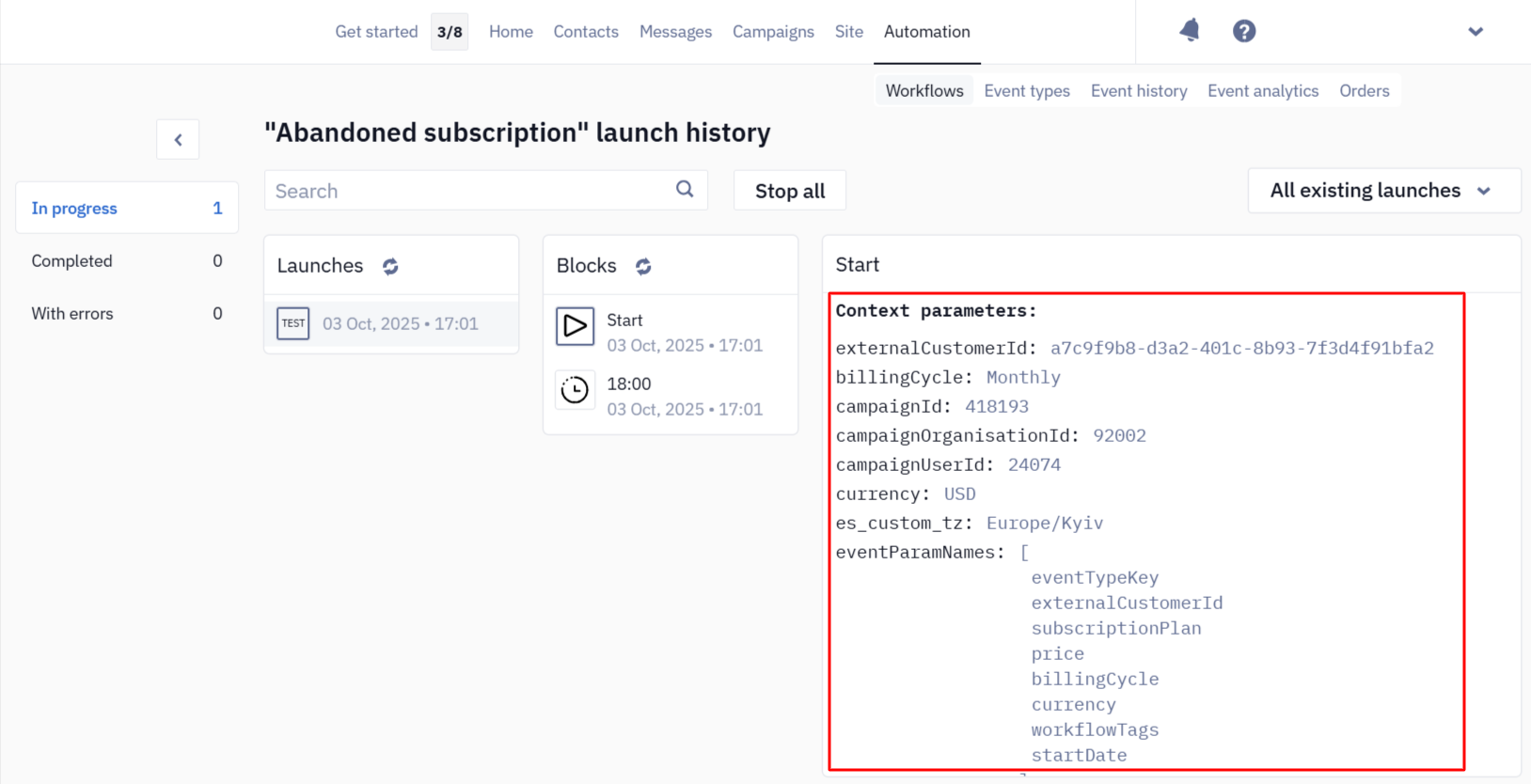 Workflow context