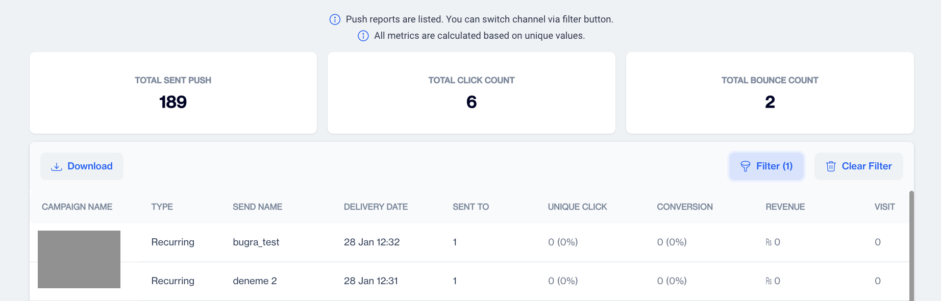 Push Metrics