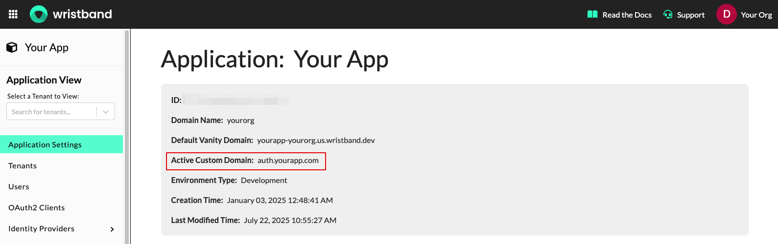 Copy active custom domain