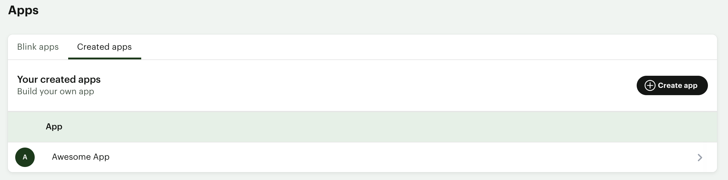 How the name appears in the list of apps the user sees on the Manage Apps -> Created Apps page.