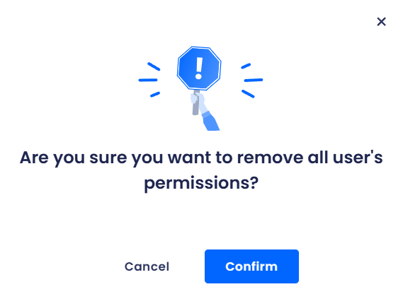 Removing all user's permissions confirmation dialog