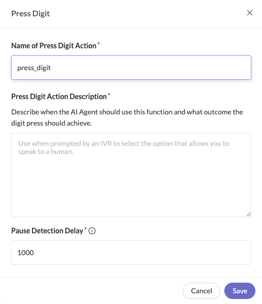 Press Digit Configuration