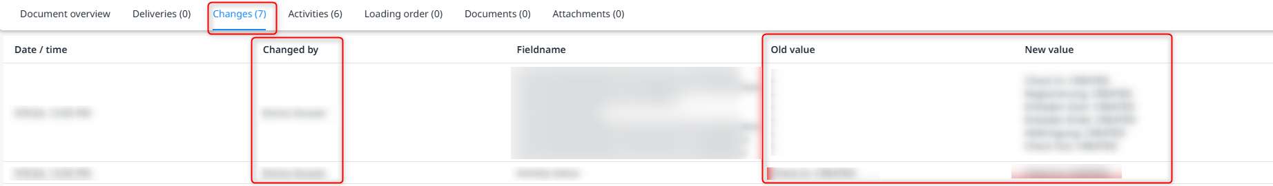 Changes in the yardlist app
