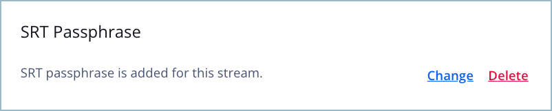 SRT passphrase section