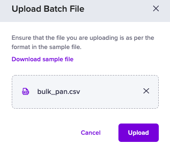 Batch Upload - PAN