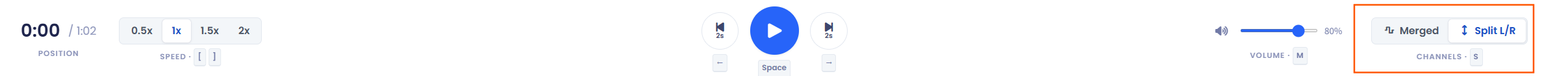 Audio player controls
