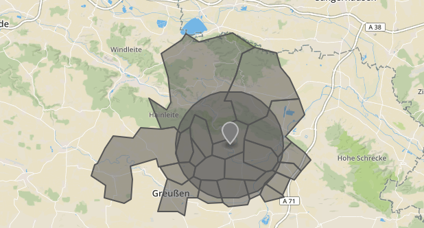 Weather alerts for car location with circle diameter 15 km