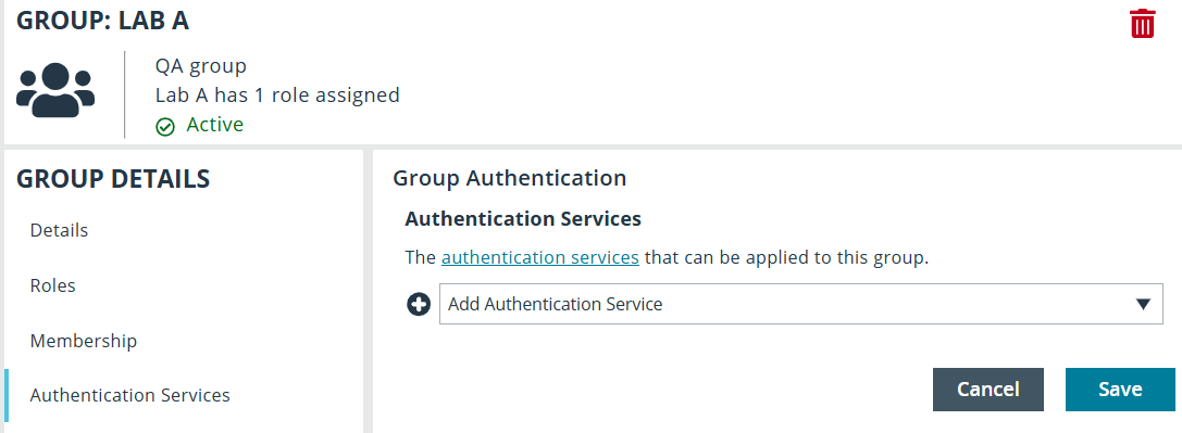 Authentication services for a group