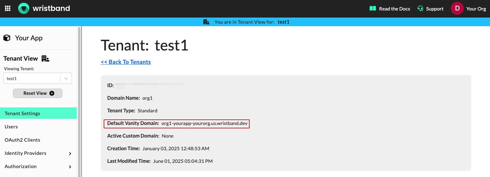 Copy tenant vanity domain