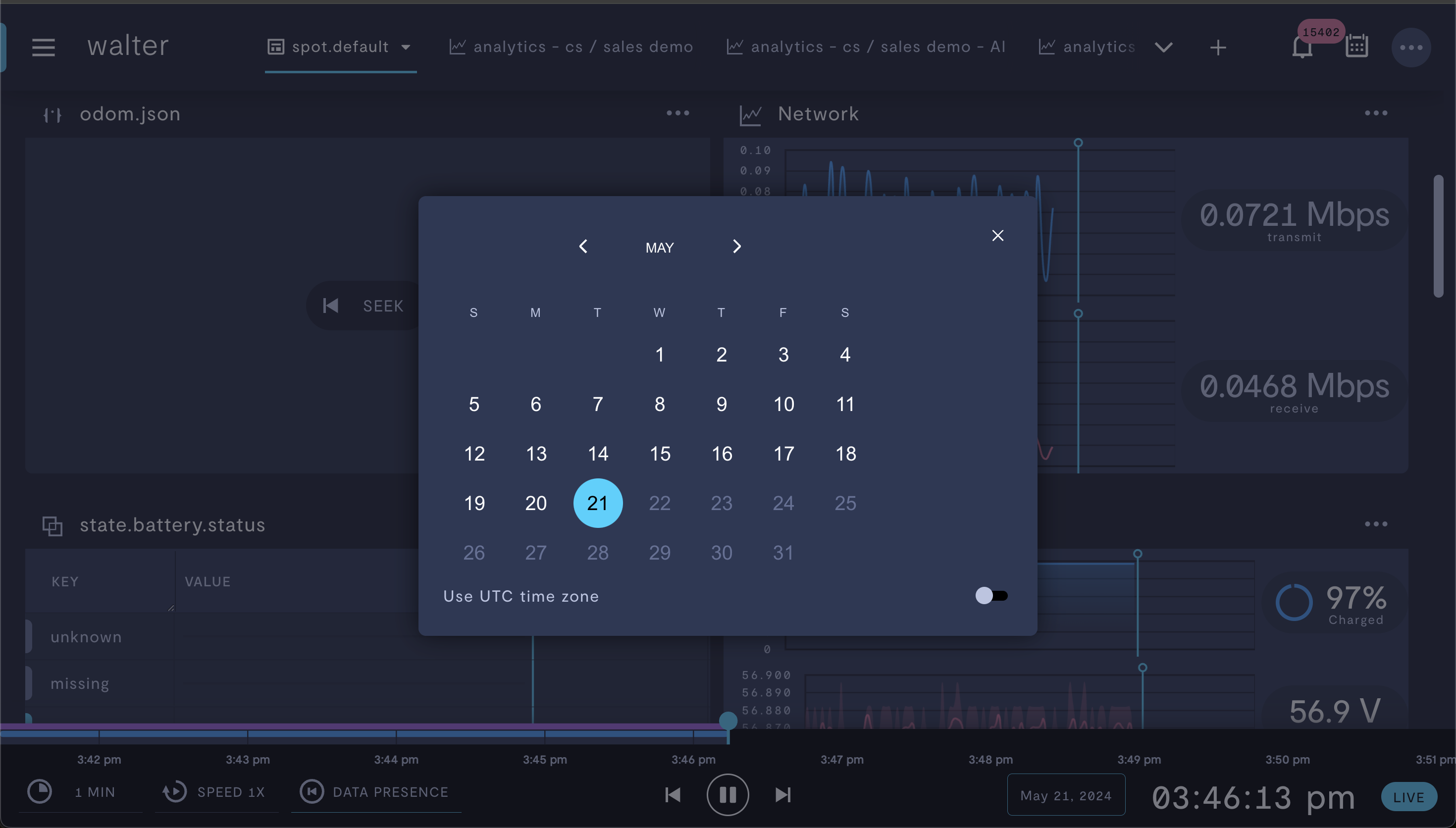 Enabling UTC time zone.