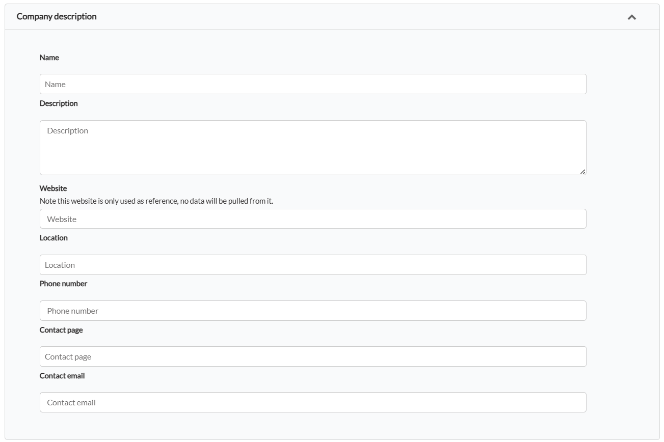 Company Description form
