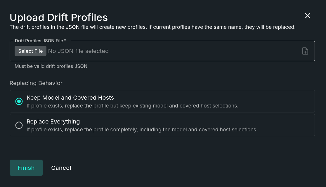 Upload Drift Profiles Form Upload Drift Profiles Form