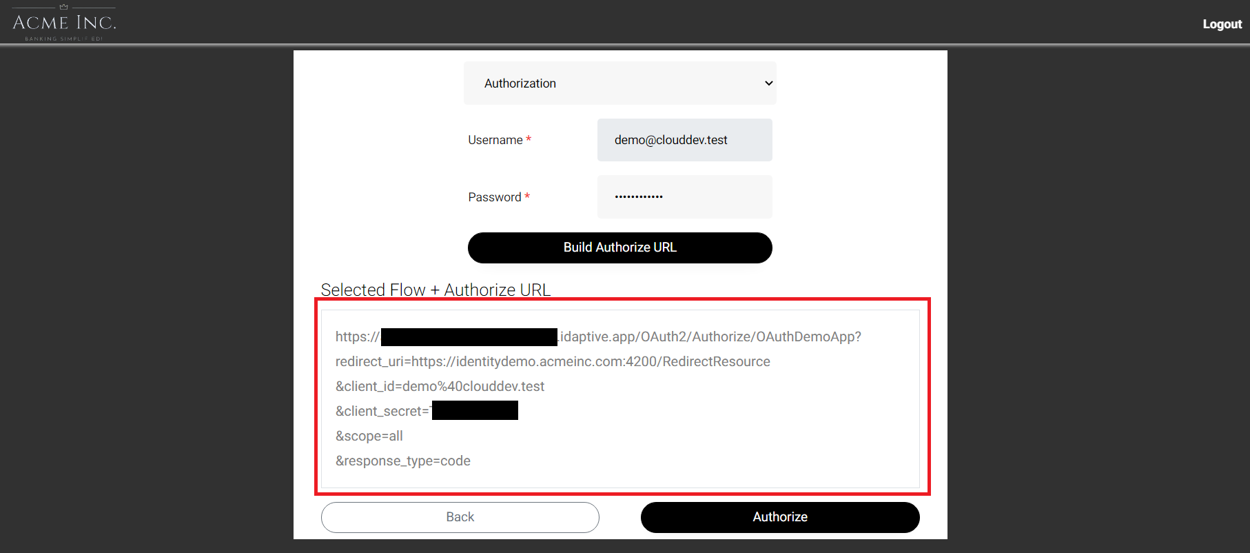 Authorize URL Preview
