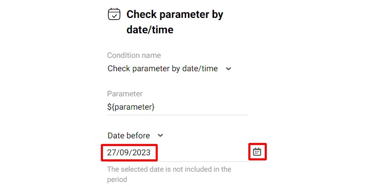 Date before settings