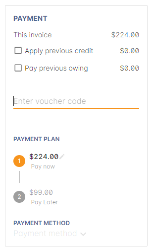 Where to enter a voucher code during checkout