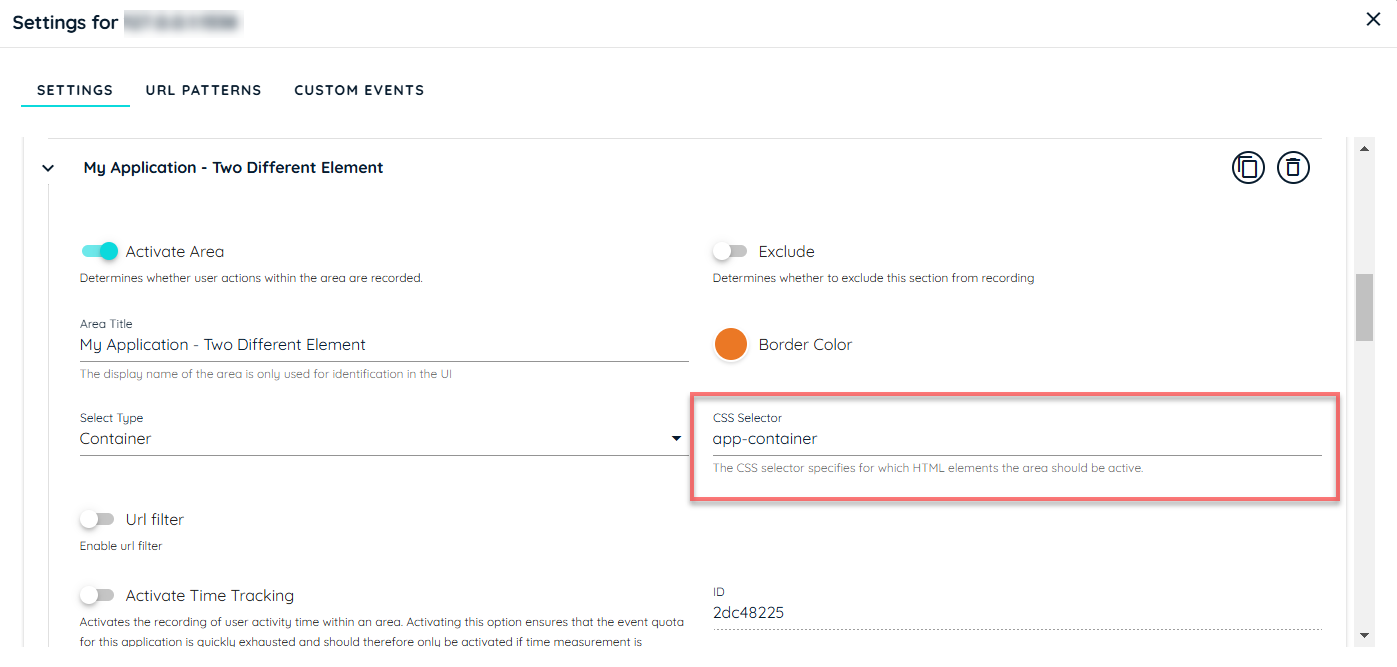 Trackable Elements Configuration