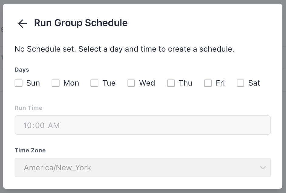 2.png The Run Group Schedule modal.