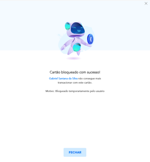Confirmação de bloqueio